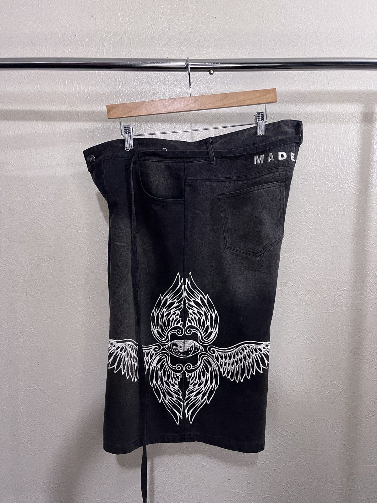 Other One of One Online Black Denim “HVN” shorts Size US 34 / EU 50 - 3 Thumbnail