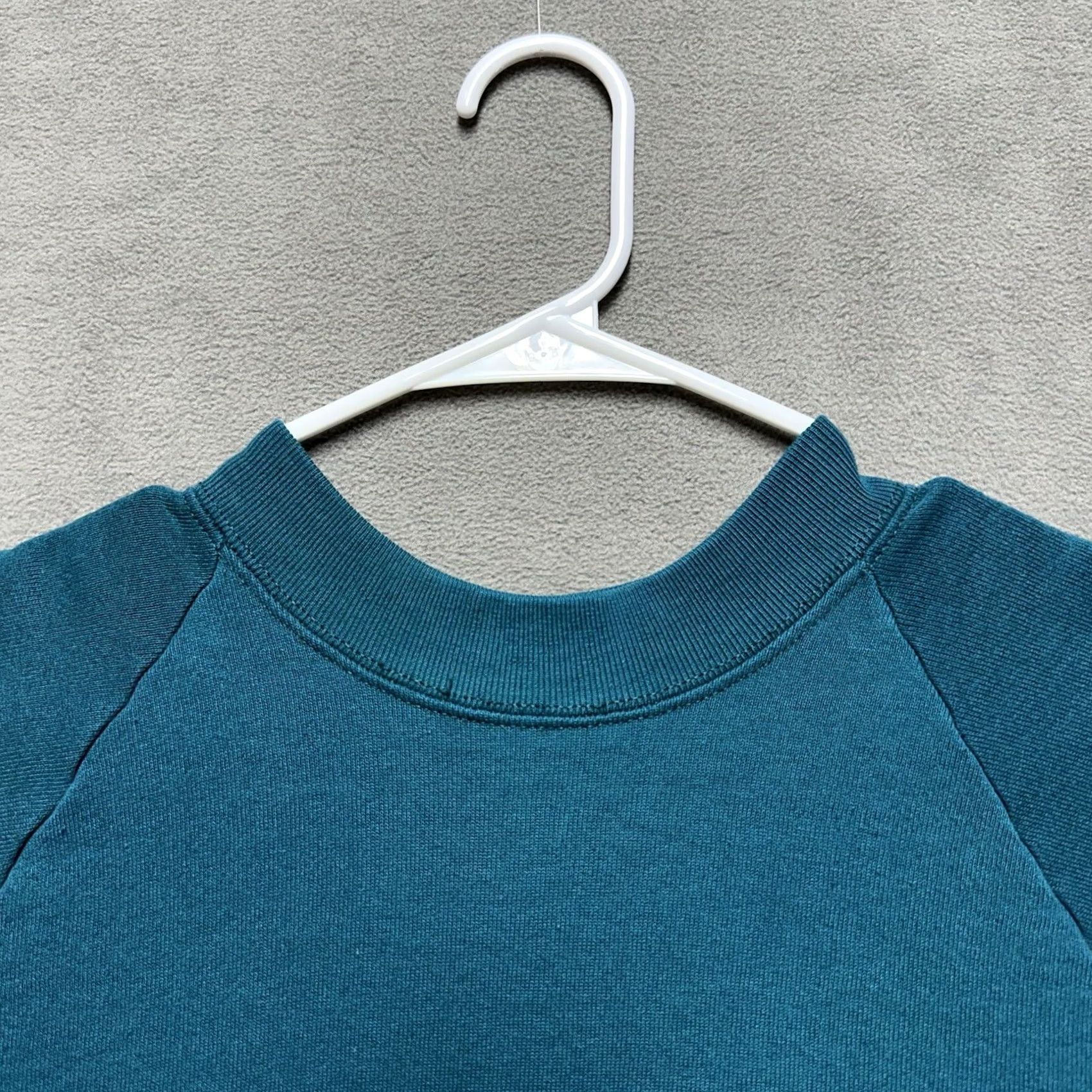 Fruit Of The Loom Vintage Fruit of the Loom Sweatshirt Womens XL Teal Blank Crewneck USA 90s Size XL / US 12-14 / IT 48-50 - 3 Thumbnail