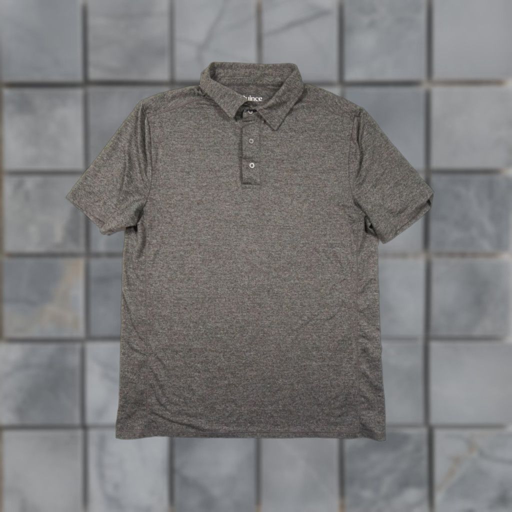 Quince Quince Shirt Mens Large Gray Polo Short Sleeve Stretch Adult Collared Preppy Size US L / EU 52-54 / 3 - 1 Thumbnail