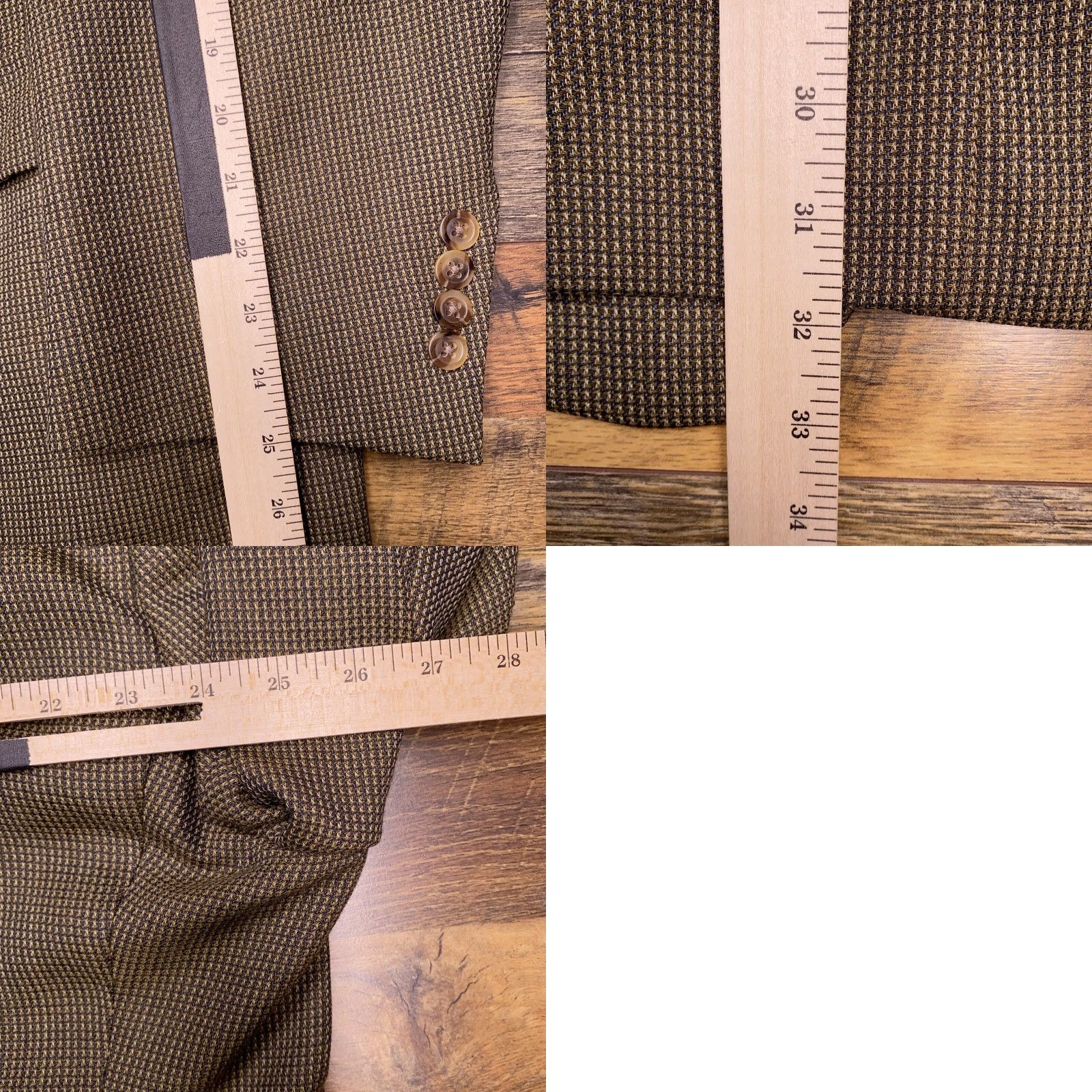 Hart Schaffner Marx VINTAGE Hart Schaffner Marx Blazer Mens 48R Brown Wool Tweed Notch Lapel 2-Button Single-Breasted Sport Coat Geometric Chest 52 Regular Size 48R - 9 Thumbnail