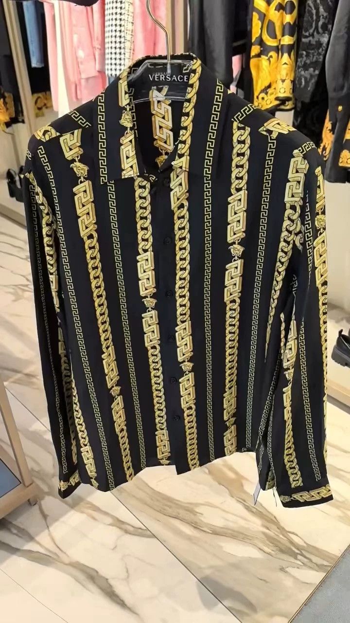 Versace Versace Mulberry silk men's shirt Size US M / EU 48-50 / 2 - 1 Preview
