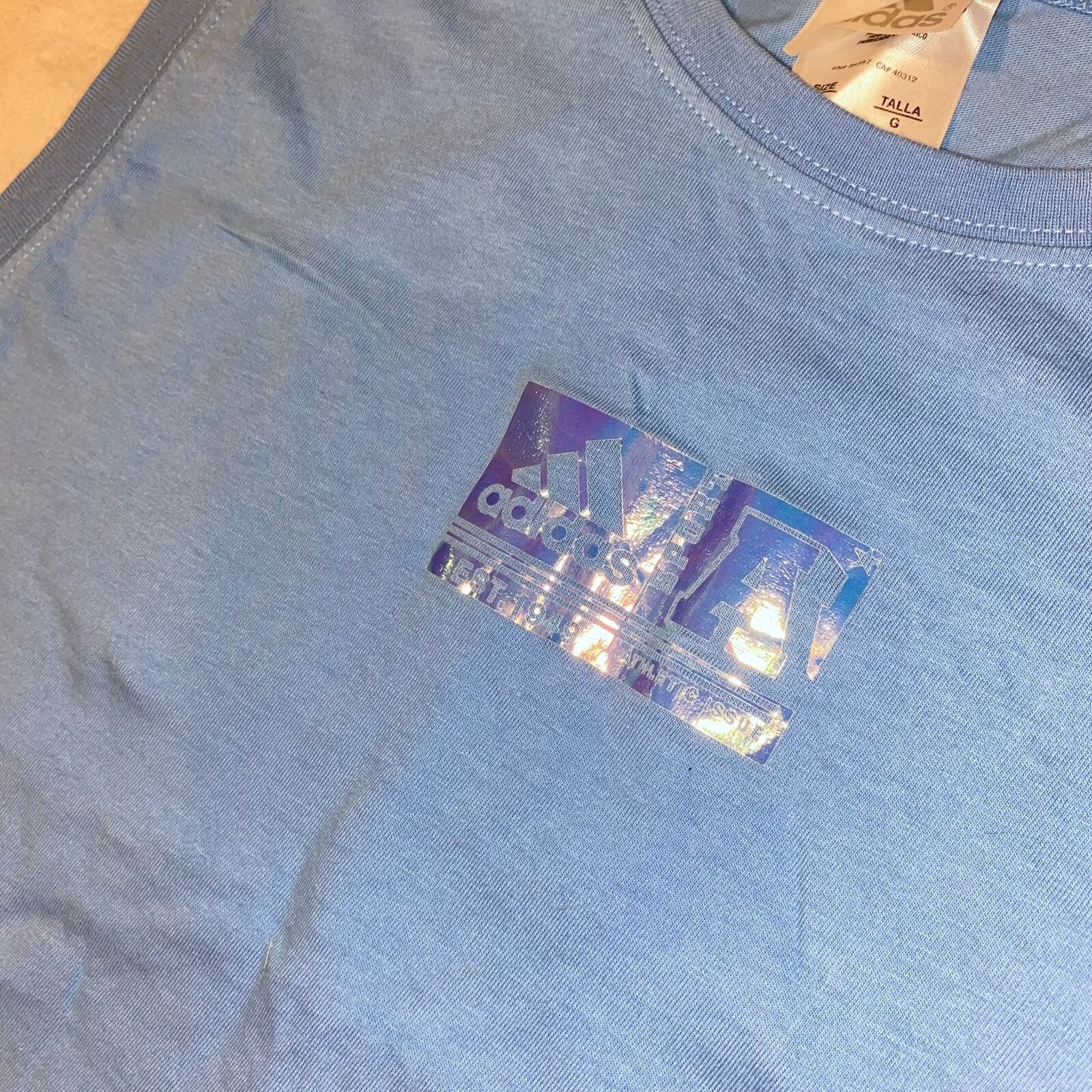 Adidas Adidas Sport Baby Blue Holographic Logo Sleeveless Basketbal Size US L / EU 52-54 / 3 - 2 Thumbnail