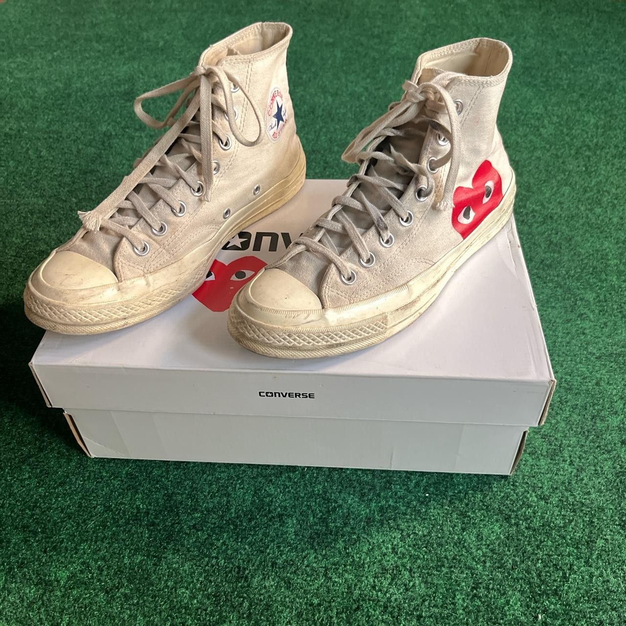 Comme des Garcons × Converse Comme Des Garcon Converse High-Top White With Box Size US 8 / EU 41 - 1 Thumbnail