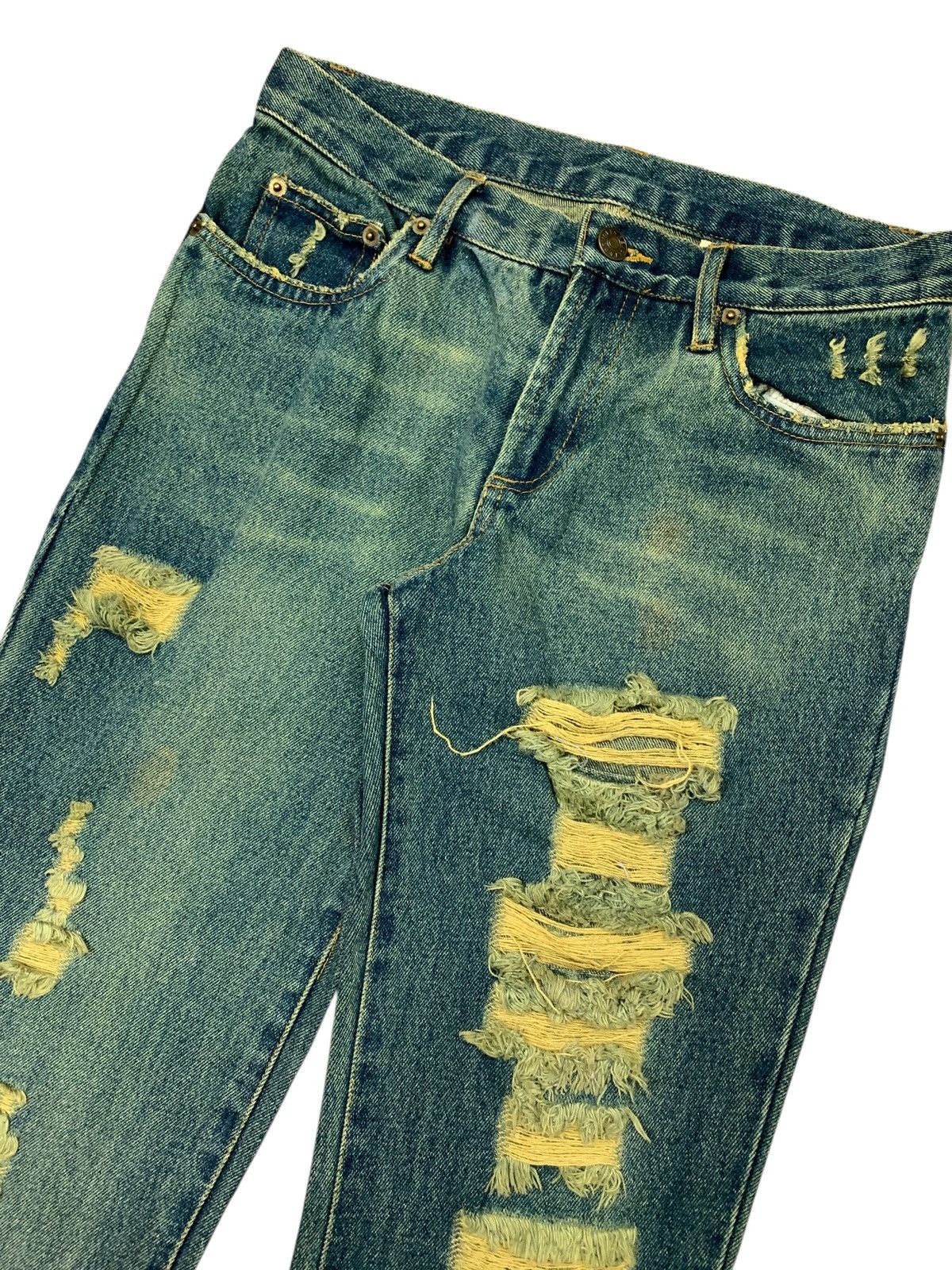 If Six Was Nine Revolt japanese brand distrassed riped flare jeans Size US 28 / EU 44 - 5 Thumbnail