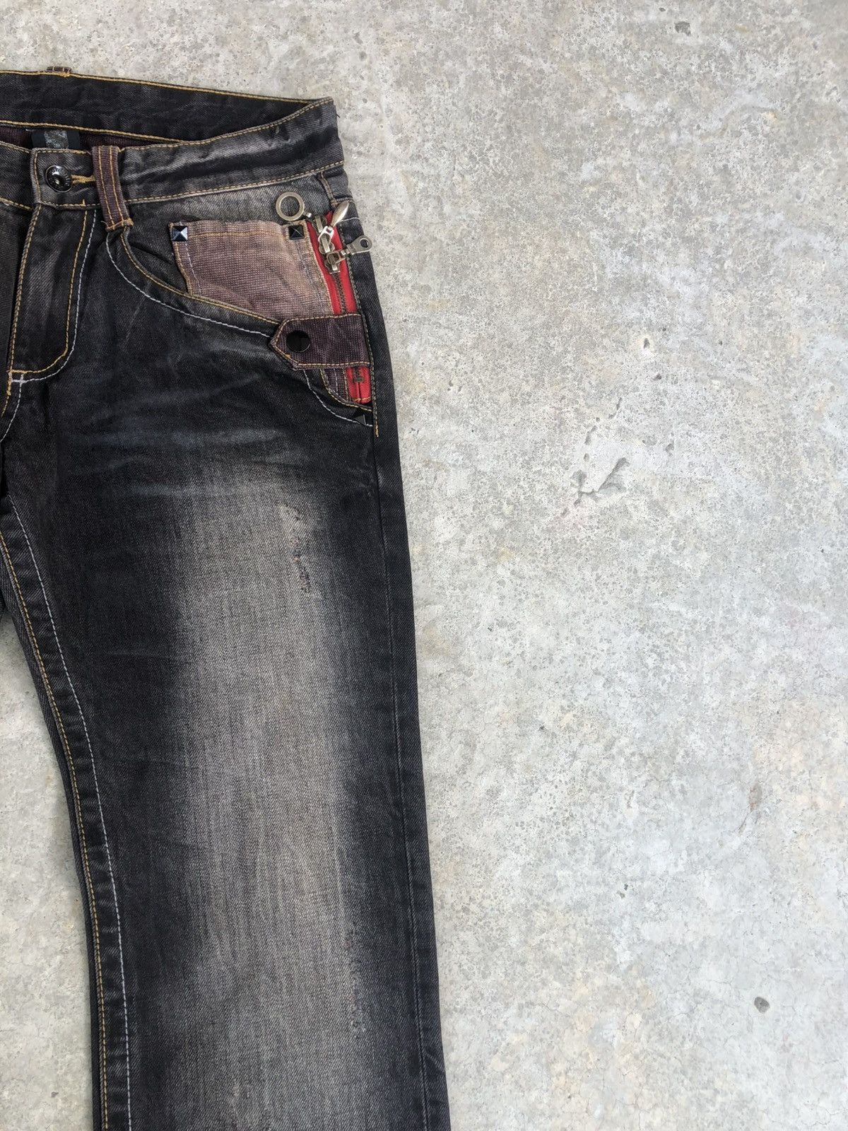semanticdesign Japanese Semantic Design Flared Jeans Distressed Punk Style Size US 30 / EU 46 - 5 Thumbnail