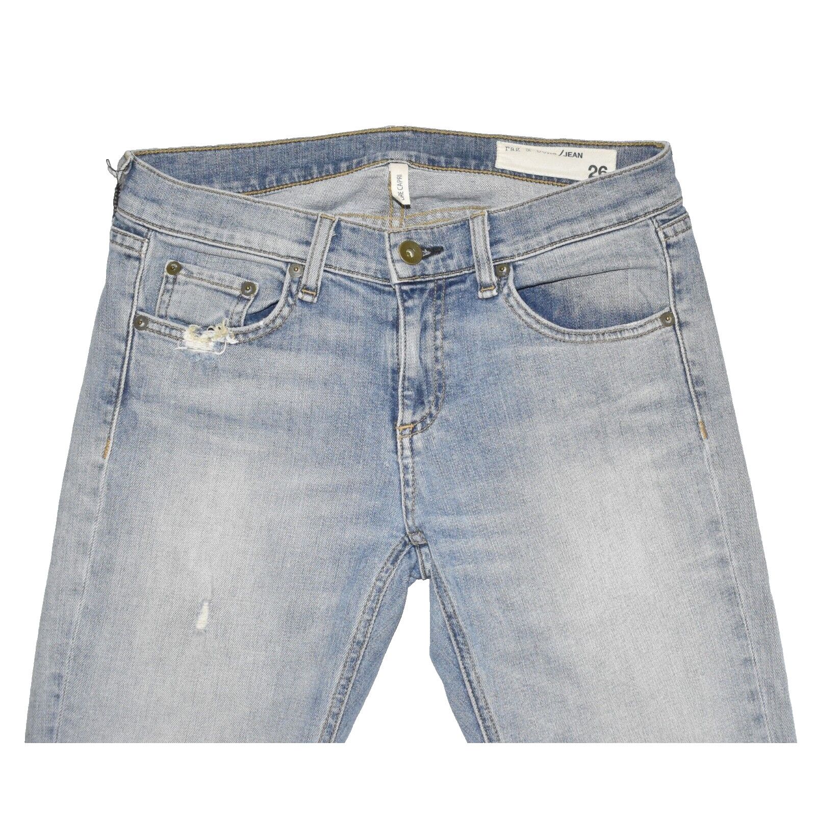 Rag & Bone RAG & BONE Dre Capri Distressed Frye Hem Jeans Size 26 Size 26" / US 2 / IT 38 - 2 Thumbnail