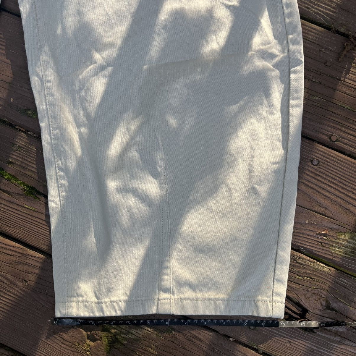 Cream wide leg pants with attachable handkerchief