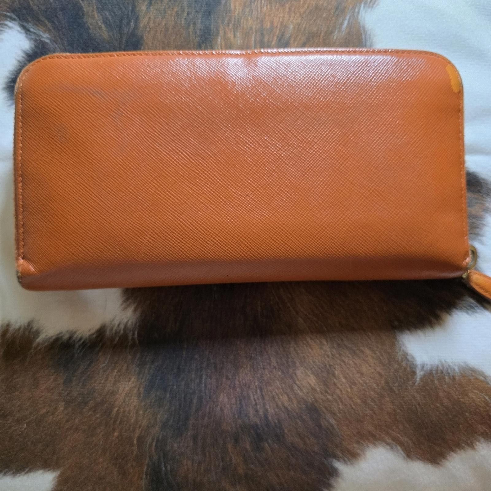 Prada Authentic Orange Prada Zip Wallet Size ONE SIZE - 3 Thumbnail