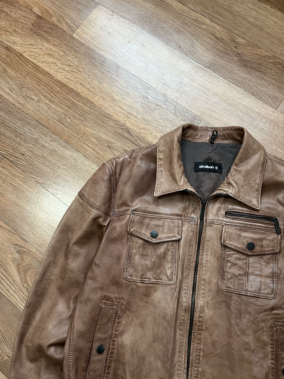 Strellson Vintage Strellson Leather Genuine Jacket Bomber Size US L / EU 52-54 / 3 - 4 Thumbnail