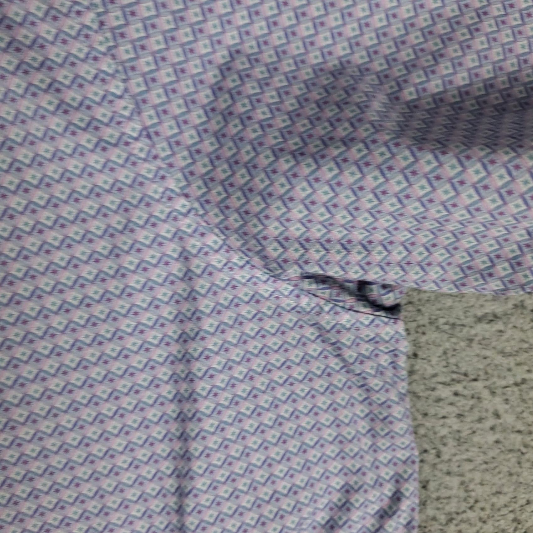 BUGATCHI Bugatchi Uomo Shirt Mens XL Purple Geometric Button Up Short Sleeve Shirt Men Purple Geometric Button-Up XL Size US XL / EU 56 / 4 - 6 Thumbnail