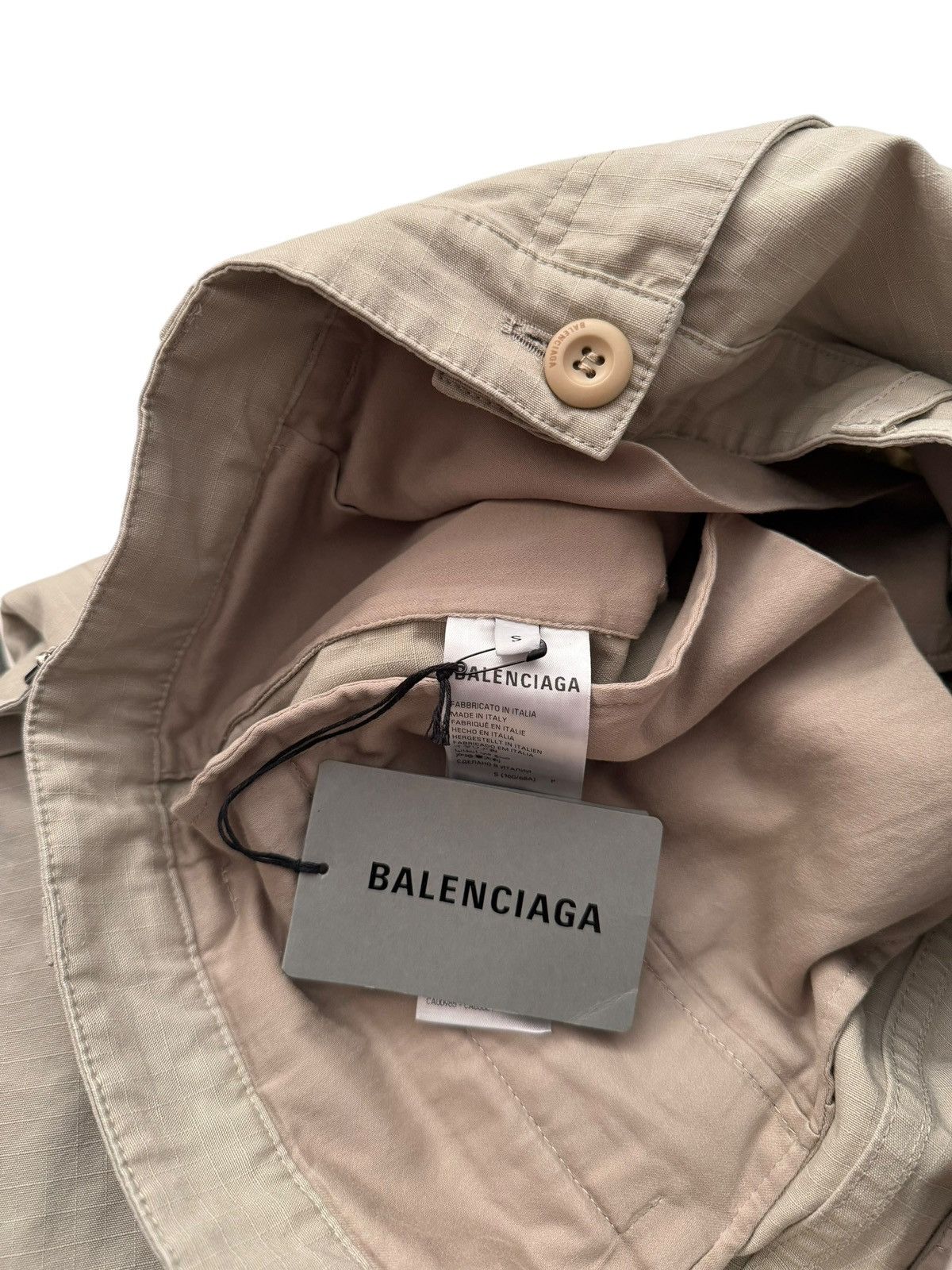 Balenciaga S Ripstop Khaki Cargo Flare Pants Size US 34 / EU 50 - 12 Thumbnail