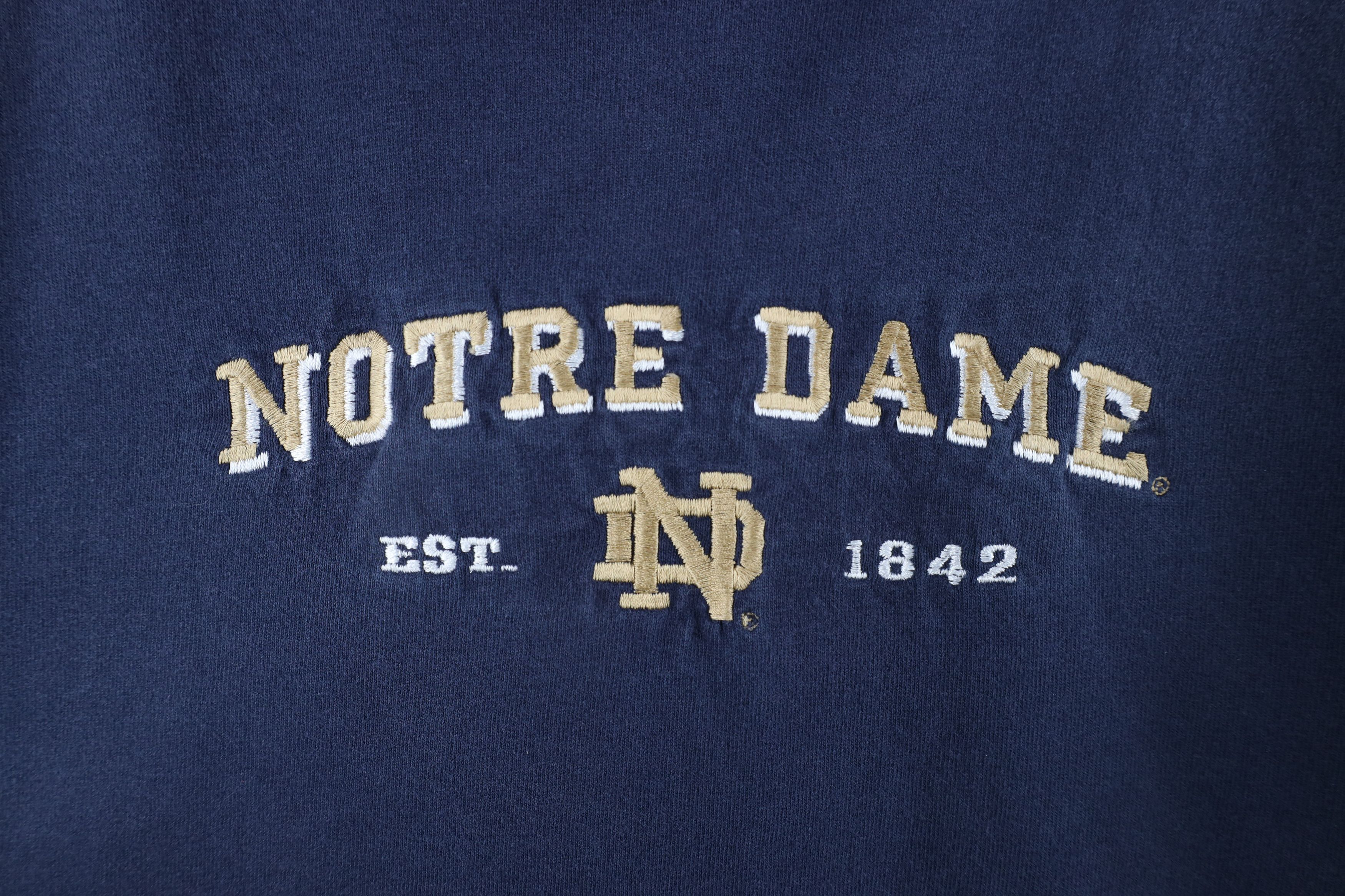 Vintage Vintage 90s Out Notre Dame University T-Shirt Blue Cotton Size US XL / EU 56 / 4 - 4 Thumbnail