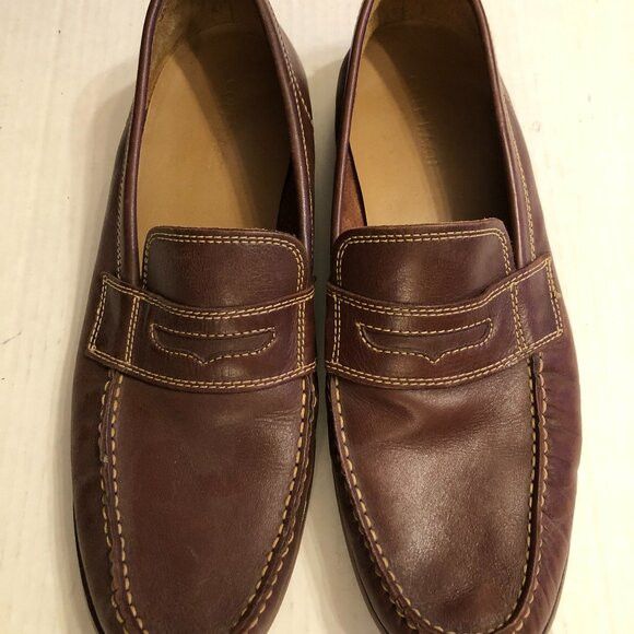Cole Haan COLE HAAN MEN'S BROWN LEATHER SLIP-ON LOAFERS SIZE: 11M Size US 11 / EU 44 - 1 Thumbnail