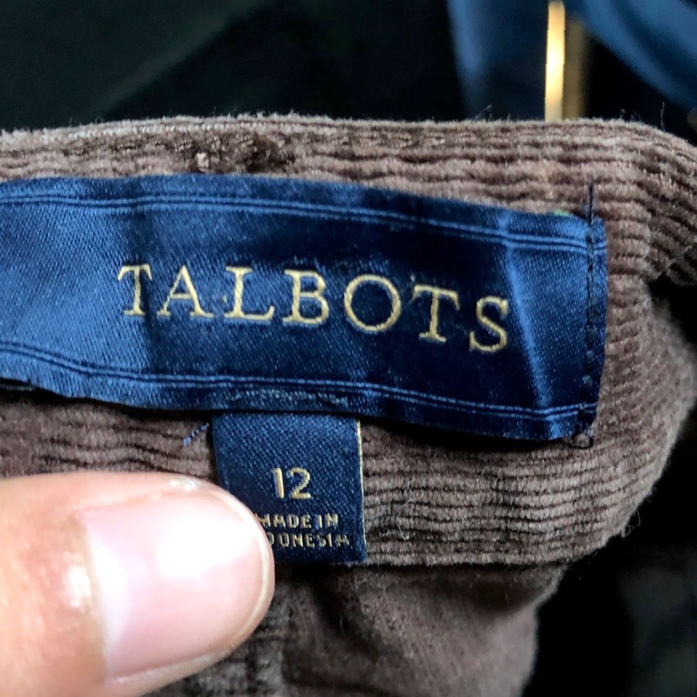 Talbots Talbots Womens Pants Brown Corduroy High Rise Heritage Straight Stretch 12 Size 24" / US 00 / IT 34 - 4 Thumbnail