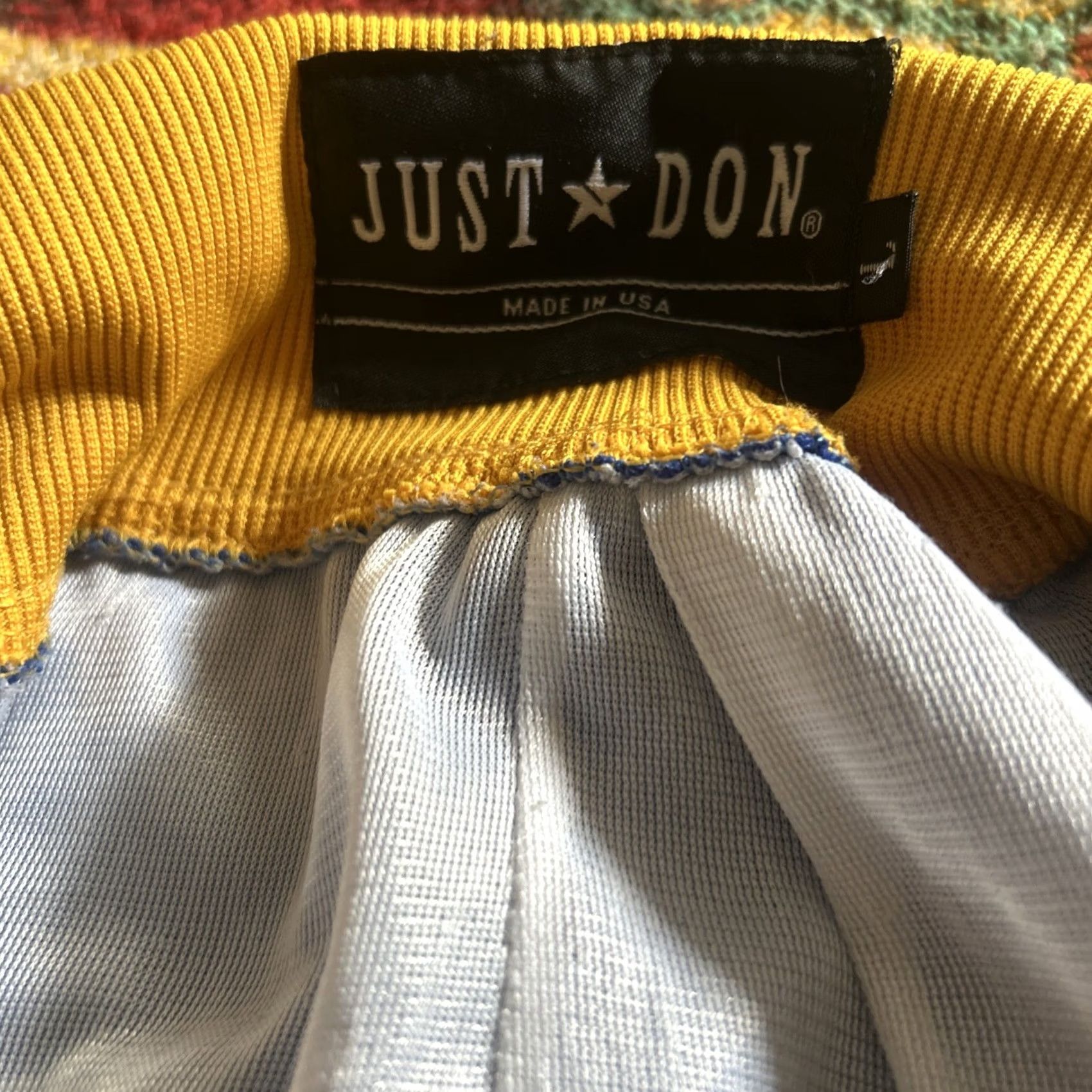 Just Don JUST DON Golden State Warriors Basketball Shorts Men L USA Multicolor Elastic Drawstring Flat Front Casual Regular Size US 33 - 5 Thumbnail