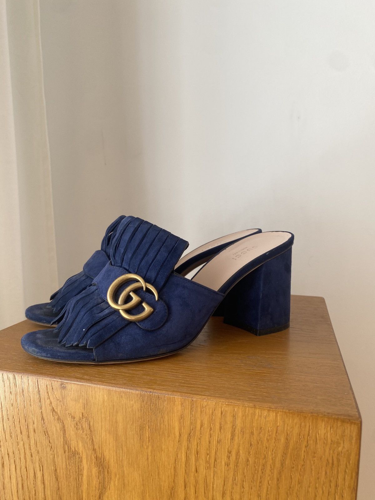 Gucci Gucci Marmont Blue Logo Mule Size US 9 / IT 39 - 5 Thumbnail