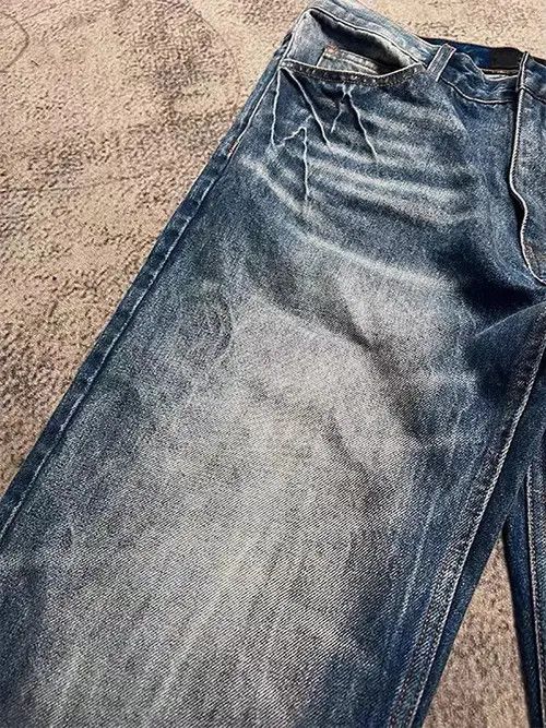 VIBE Vintage washed distressed lightning pleat micro-flare jeans Size US 34 / EU 50 - 4 Thumbnail