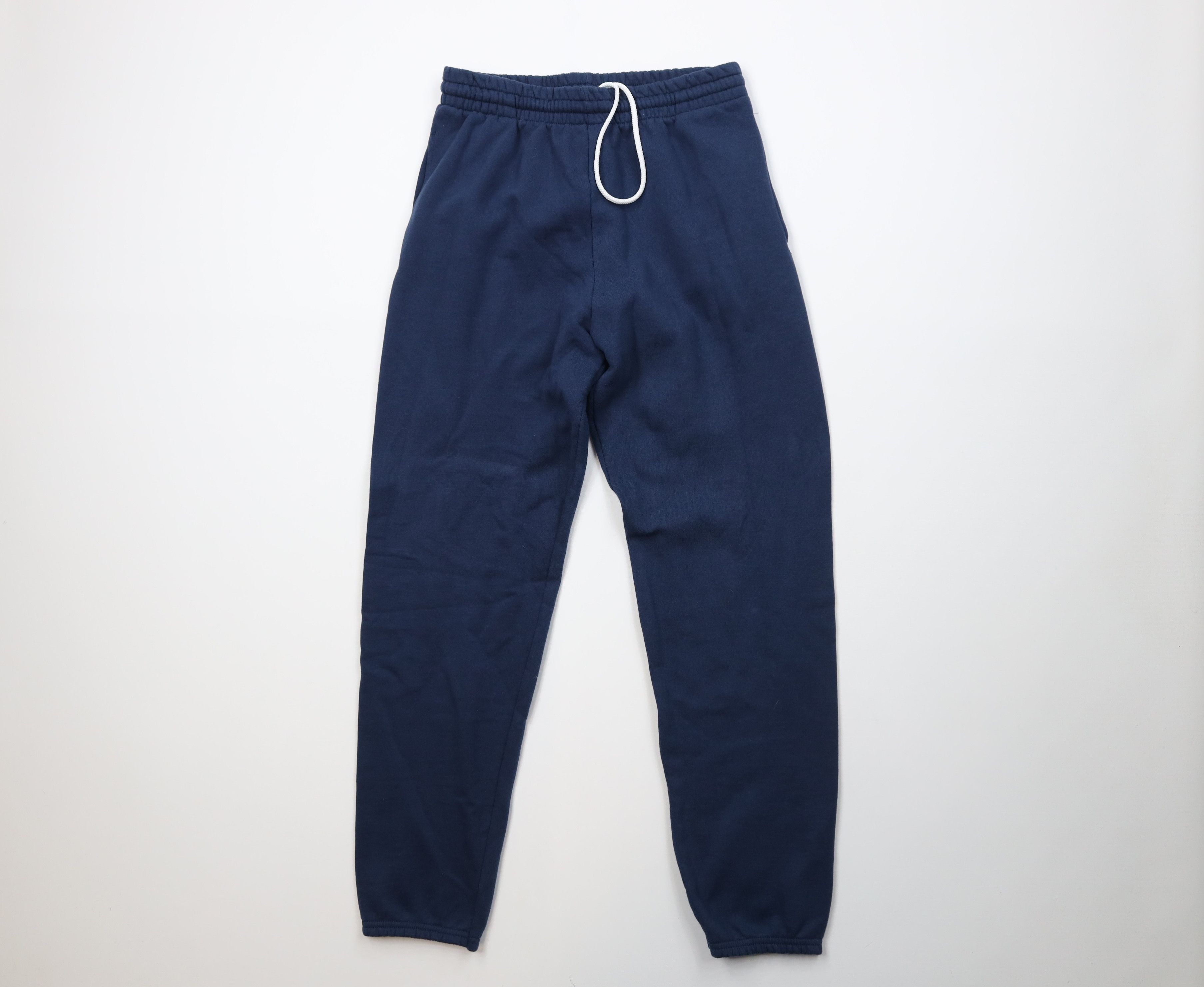 Vintage Vintage 90s Streetwear Blank Sweatpants Joggers Pants Blue Size US 34 / EU 50 - 1 Thumbnail