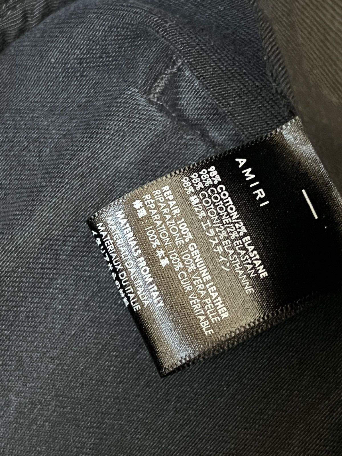 Amiri Amiri MX-1 Black Skinny Jeans With Leather Patches Size 31 Size US 31 - 6 Thumbnail