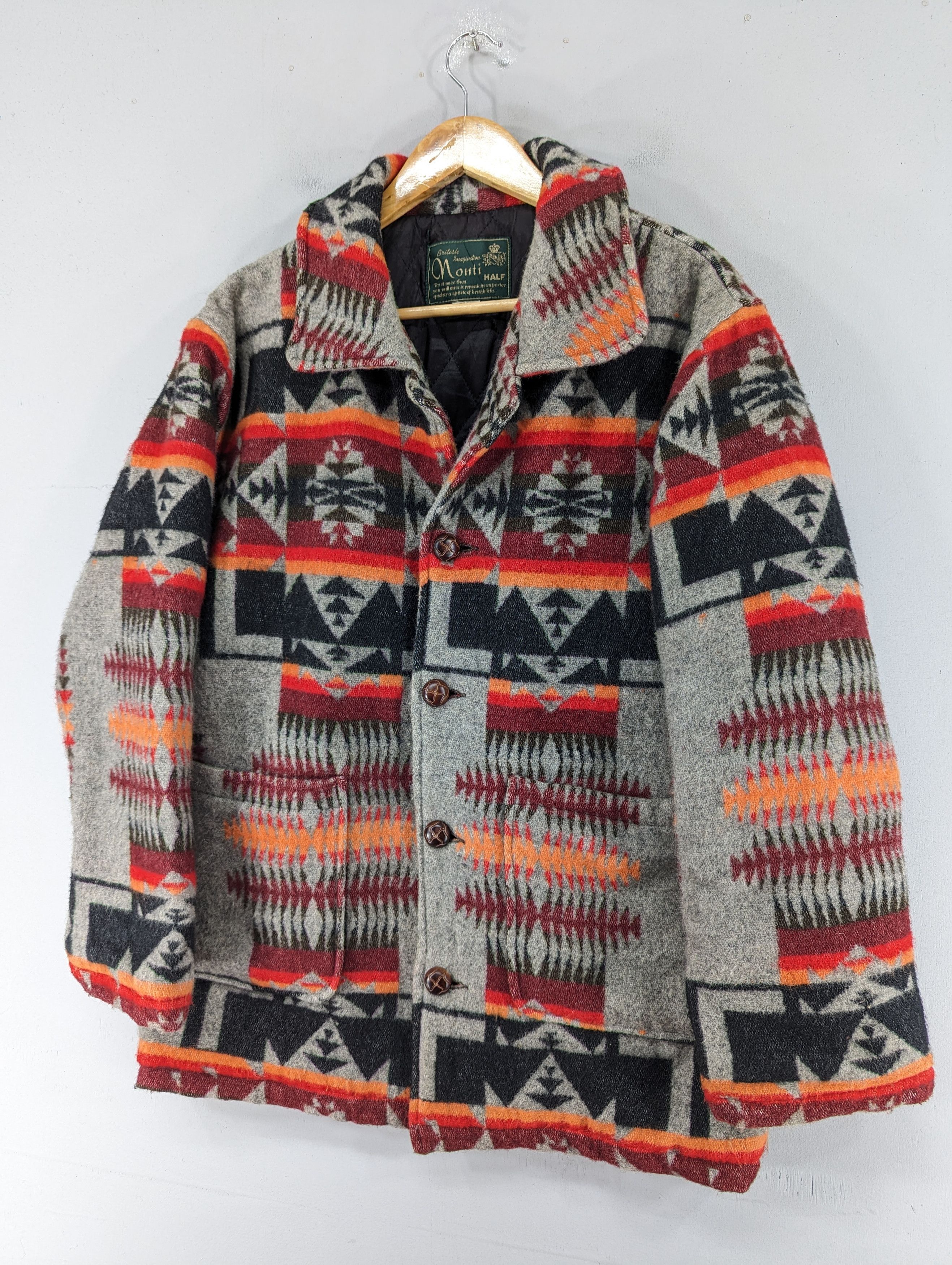 Vintage Vintage Monti Half Aztec Wool Quilted Button Jacket Size US M / EU 48-50 / 2 - 2 Thumbnail