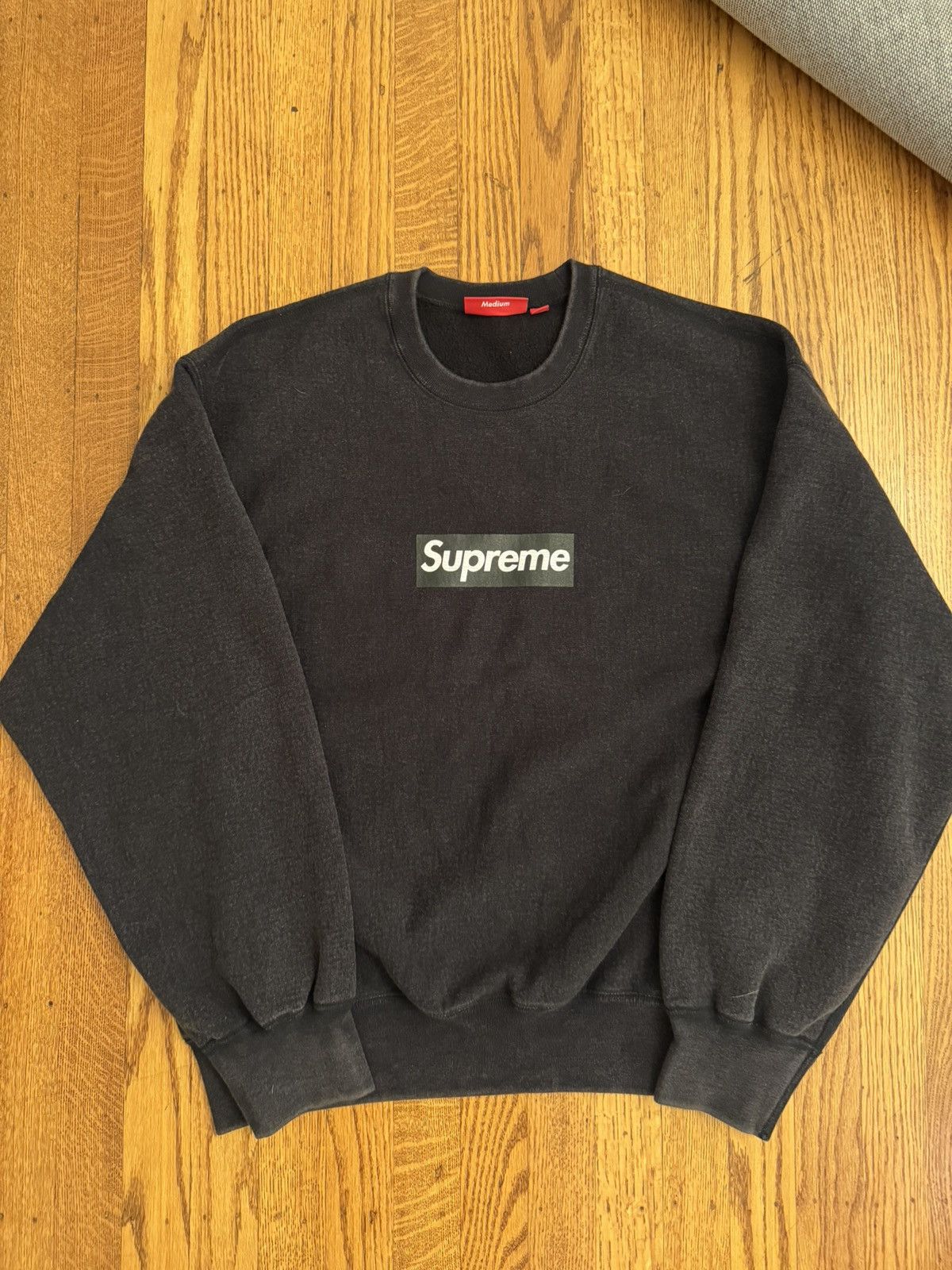 Supreme Supreme Washed Box Logo Crewneck - Black | Grailed