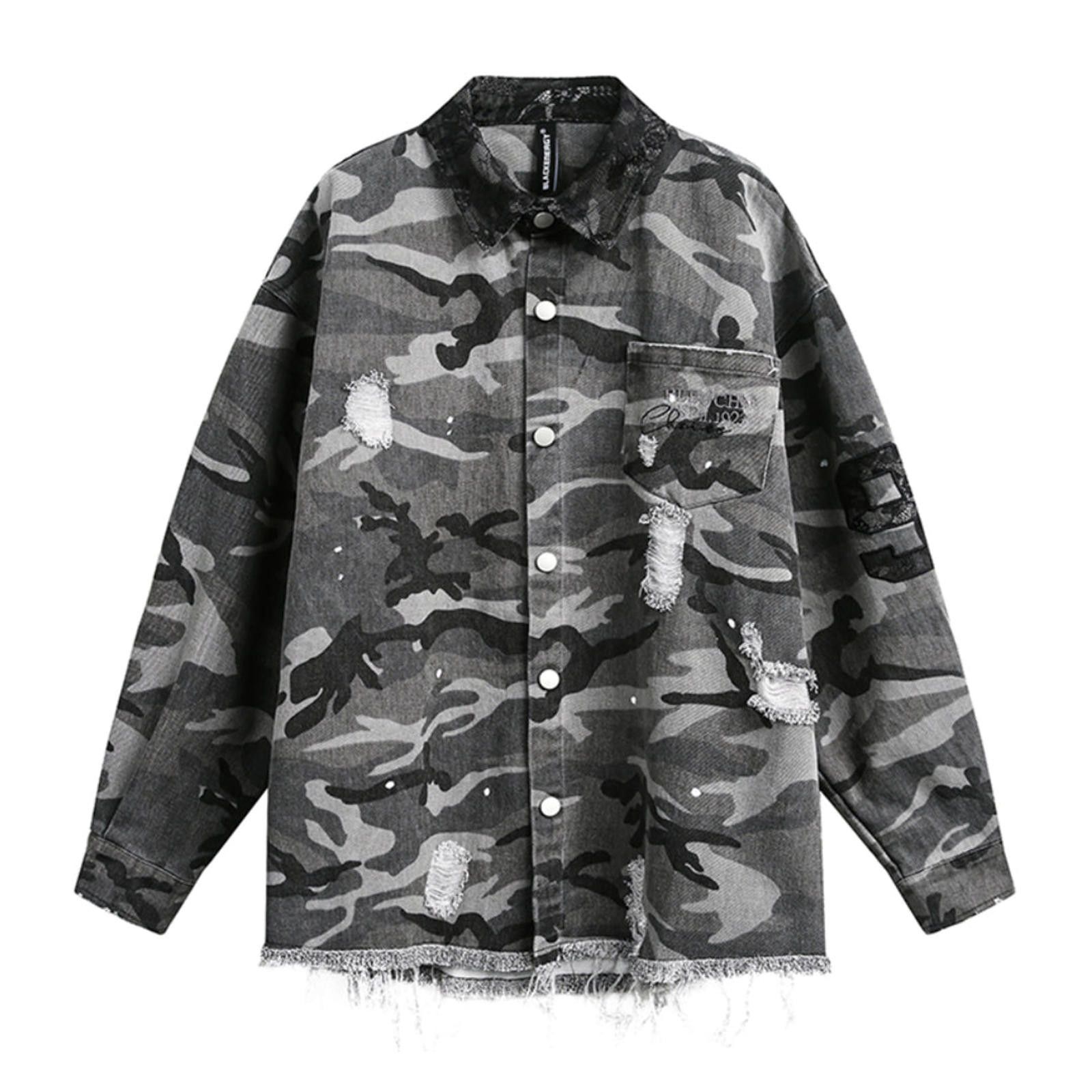 Other Camo Denim Shirt with Distressed Details Size US M / EU 48-50 / 2 - 1 Thumbnail