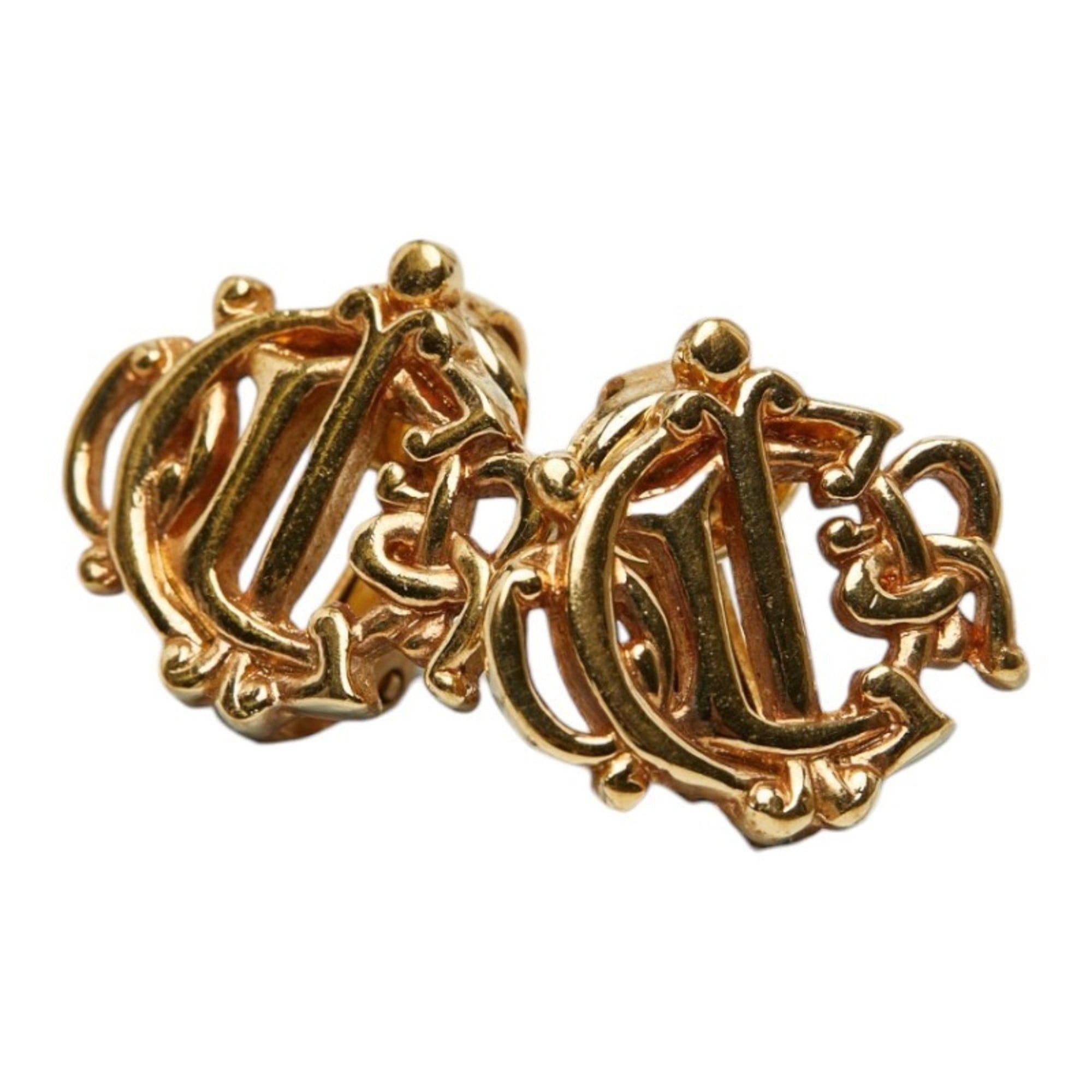 Dior Christian Dior Dior logo earrings, gold plated, for women. Size ONE SIZE - 1 Thumbnail