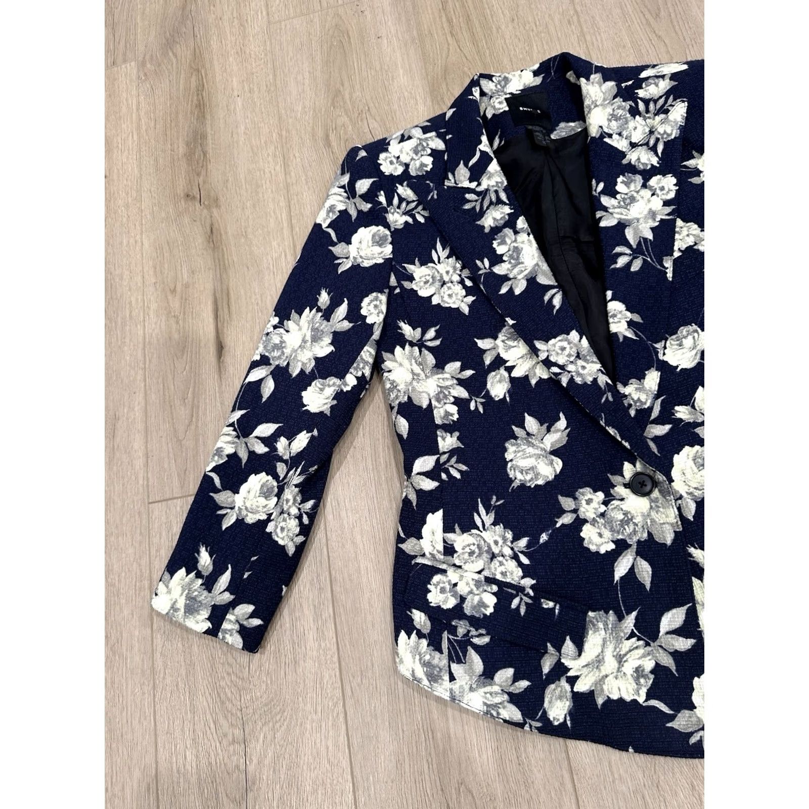 SMYTHE Smythe Blazer Shirt? No — Smythe Blazer Floral Blue 10 Long Sleeve Buttoned Short Jacket Women Vintage? Size L / US 10 / IT 46 - 4 Thumbnail