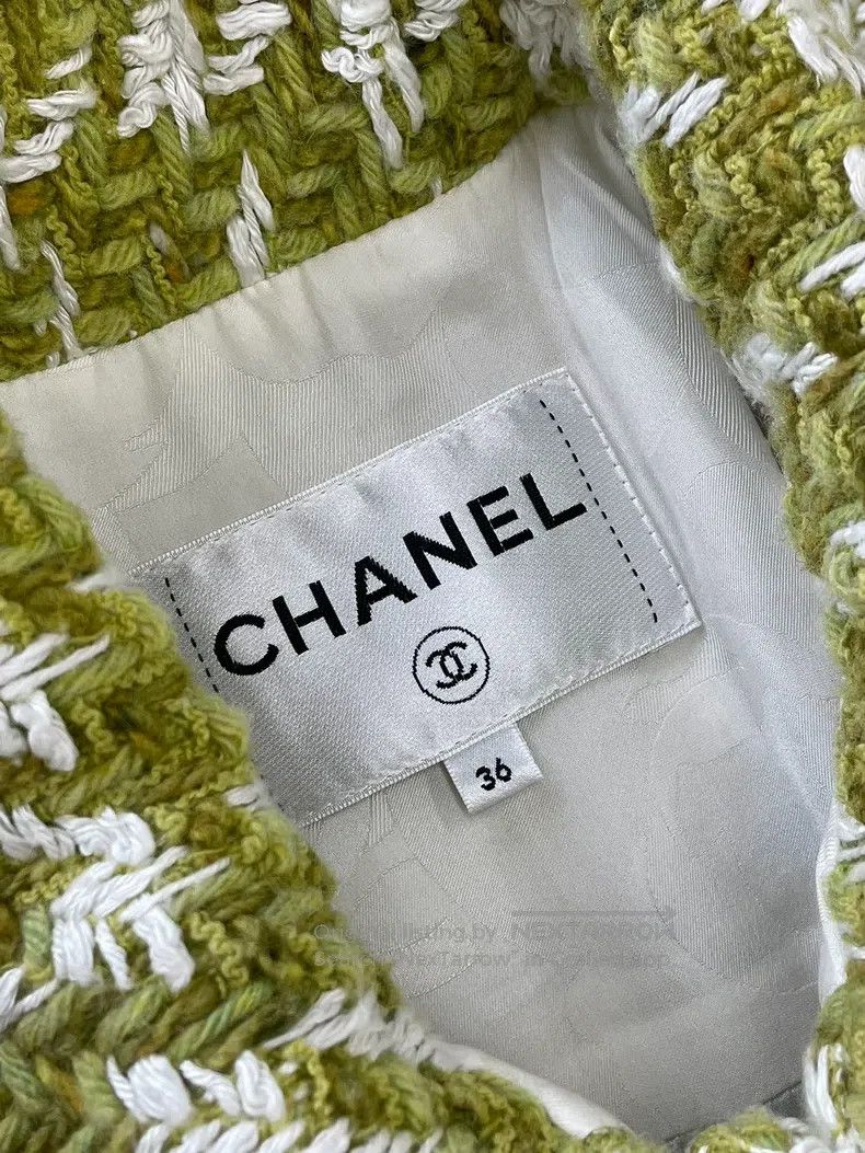 Chanel Chanel 22B grass green plaid woven jacket Size XS / US 0-2 / IT 36-38 - 6 Thumbnail