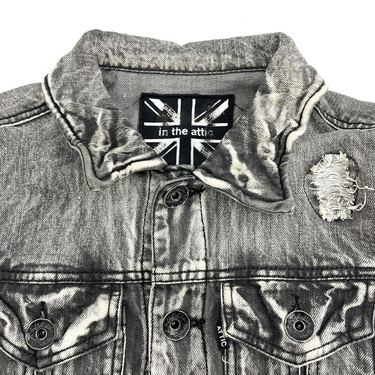 In The Attic 2000s In the Attic Punk Lgb Goa Distressed Denim Jacket Size US M / EU 48-50 / 2 - 3 Thumbnail