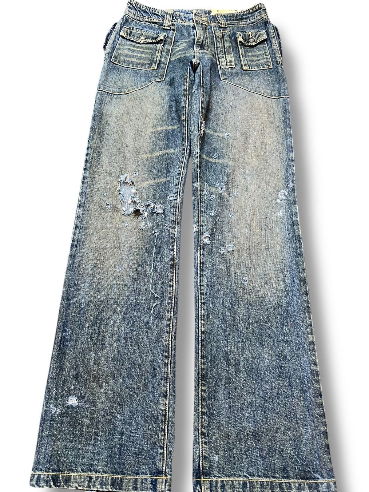 St. Croix Vintage XCroxx Mudwash Zipper Avant Garde Style Denim Size US 29 - 1 Thumbnail