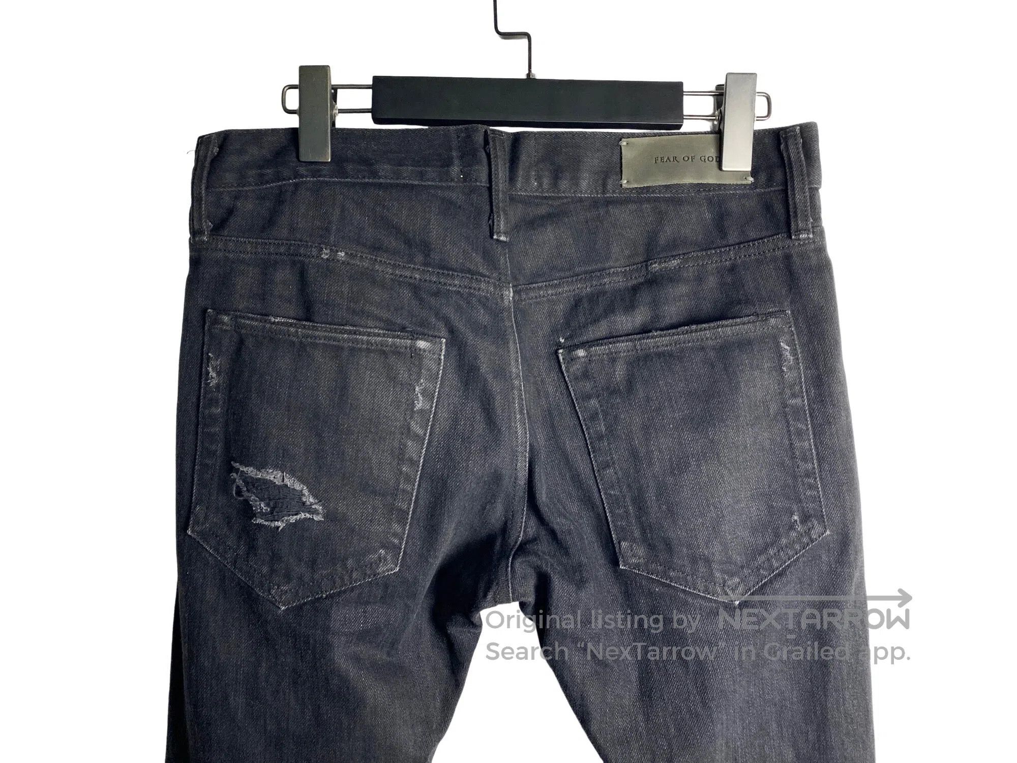 Fear of God FEAR OF GOD Destroyed Black Denim Pants Size US 29 - 5 Thumbnail