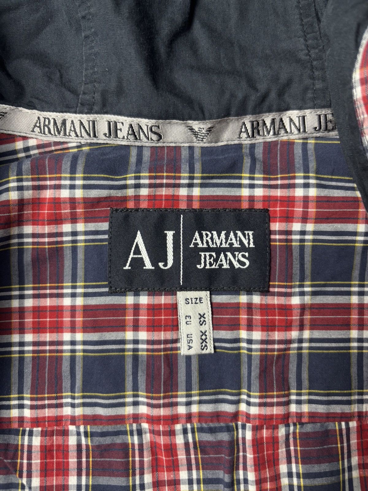 Giorgio Armani 2000s Armani Jeans Plaid Button Up with Hoodie Size US S / EU 44-46 / 1 - 7 Thumbnail