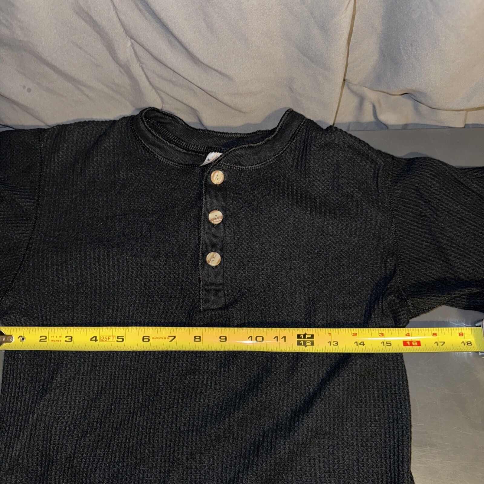 Other Morgan Workwear Waffle Knit Henley T Shirt Large Black Size L / US 10 / IT 46 - 8 Thumbnail