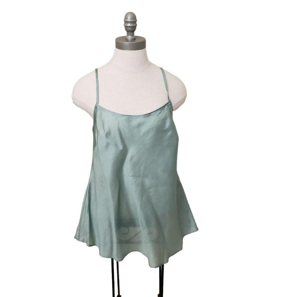 Designer CT429 Peruvian Connection Green Silk Adjustable Tank M Size M / US 6-8 / IT 42-44 - 1 Thumbnail