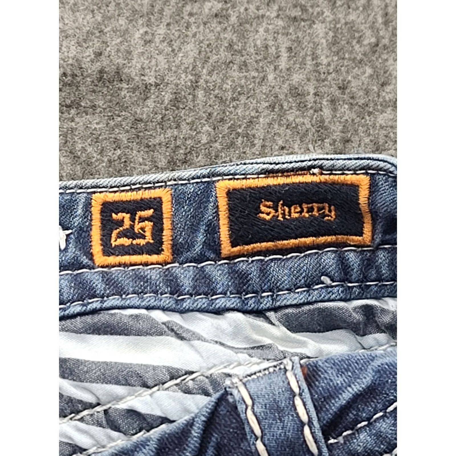 Vintage Rock Revival Jeans Womens 25x30 Sherry Skinny Fit Low Rise Distressed Stretch Denim Blue 5-Pocket Womens Rock Revival 90s Western Cowboy Y2K Shirt? Size 42" / US 20 - 4 Thumbnail