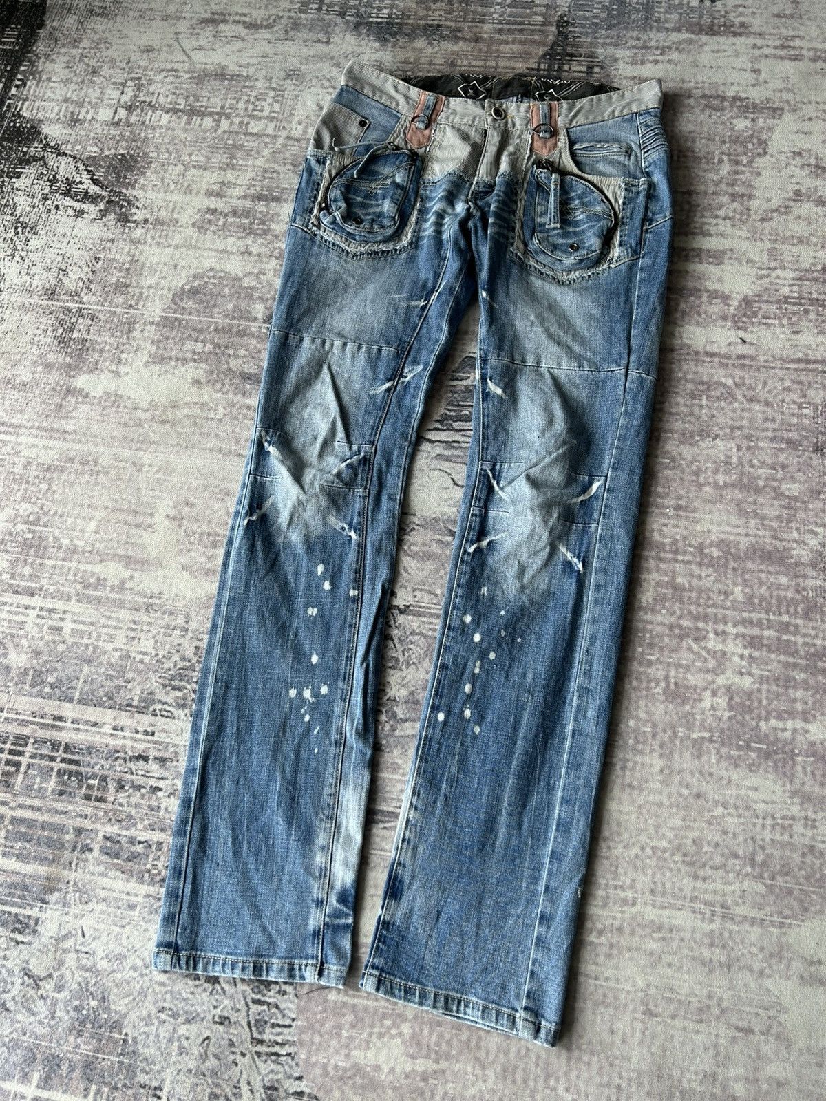 PPFM PPFM Punk Pocket Painted Jeans Size US 31 - 3 Thumbnail