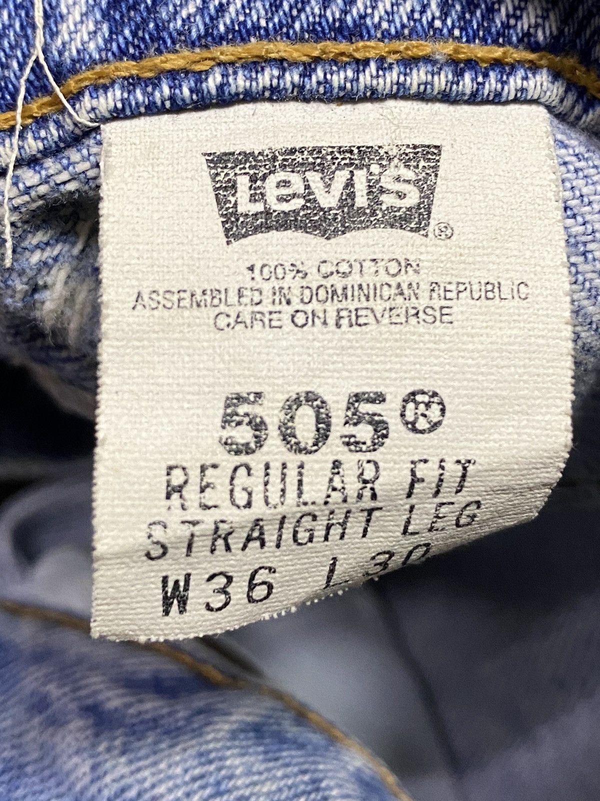 Levi's Vintage Levis505 80’s Orange Tab Grunge Distressed Jeans Size US 35 - 20 Thumbnail