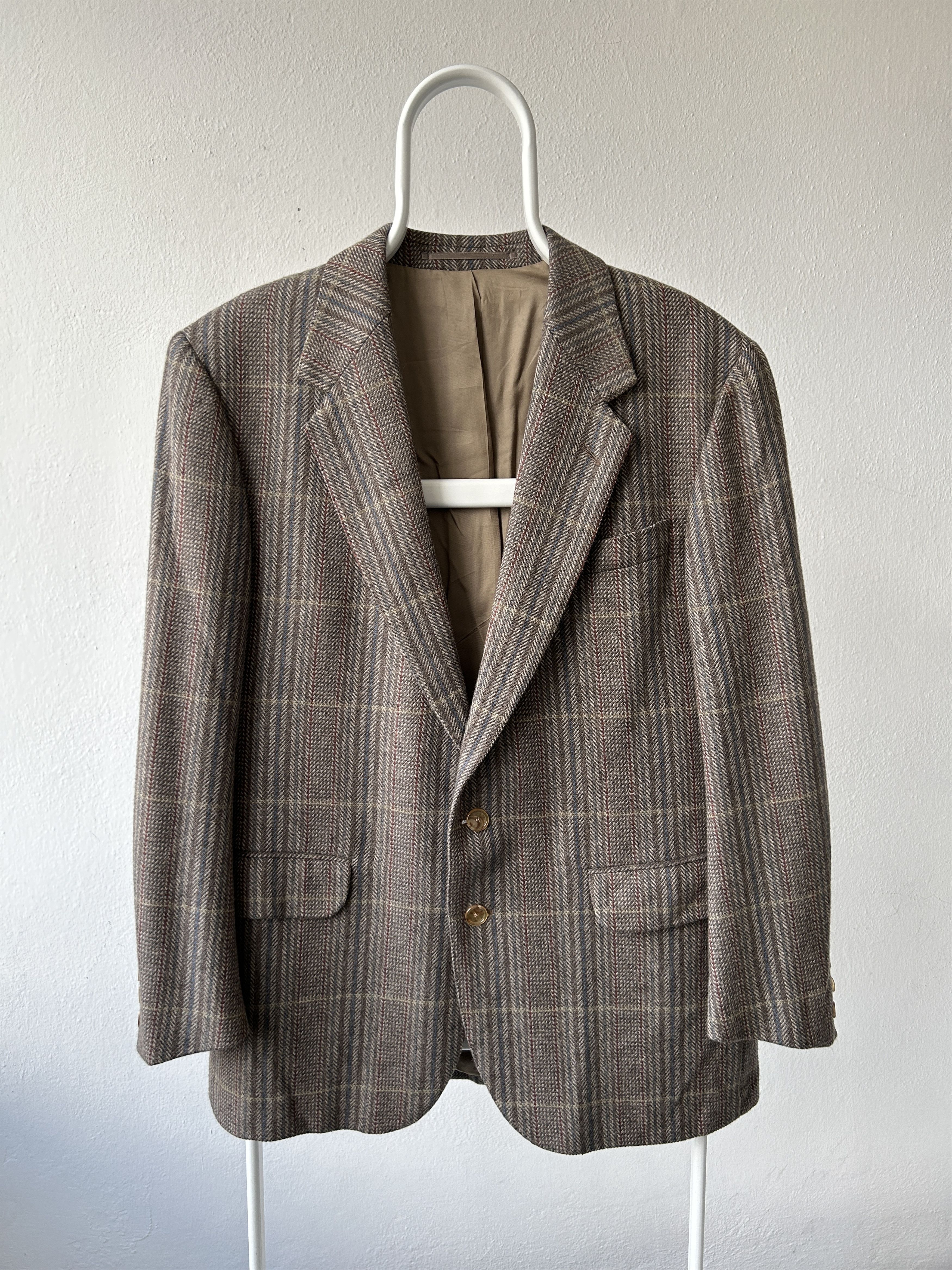 Vintage Vintage handmade checkered cashmere blazer Size 40S - 1 Thumbnail