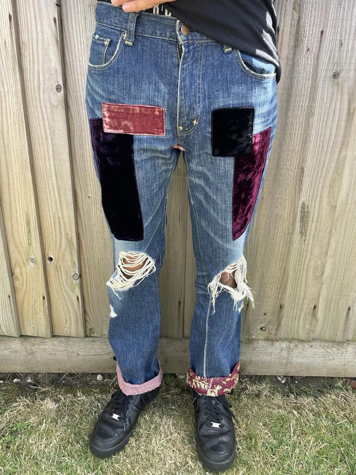 SS03 Number (n)ine Kurt Cobain Velvet Jeans