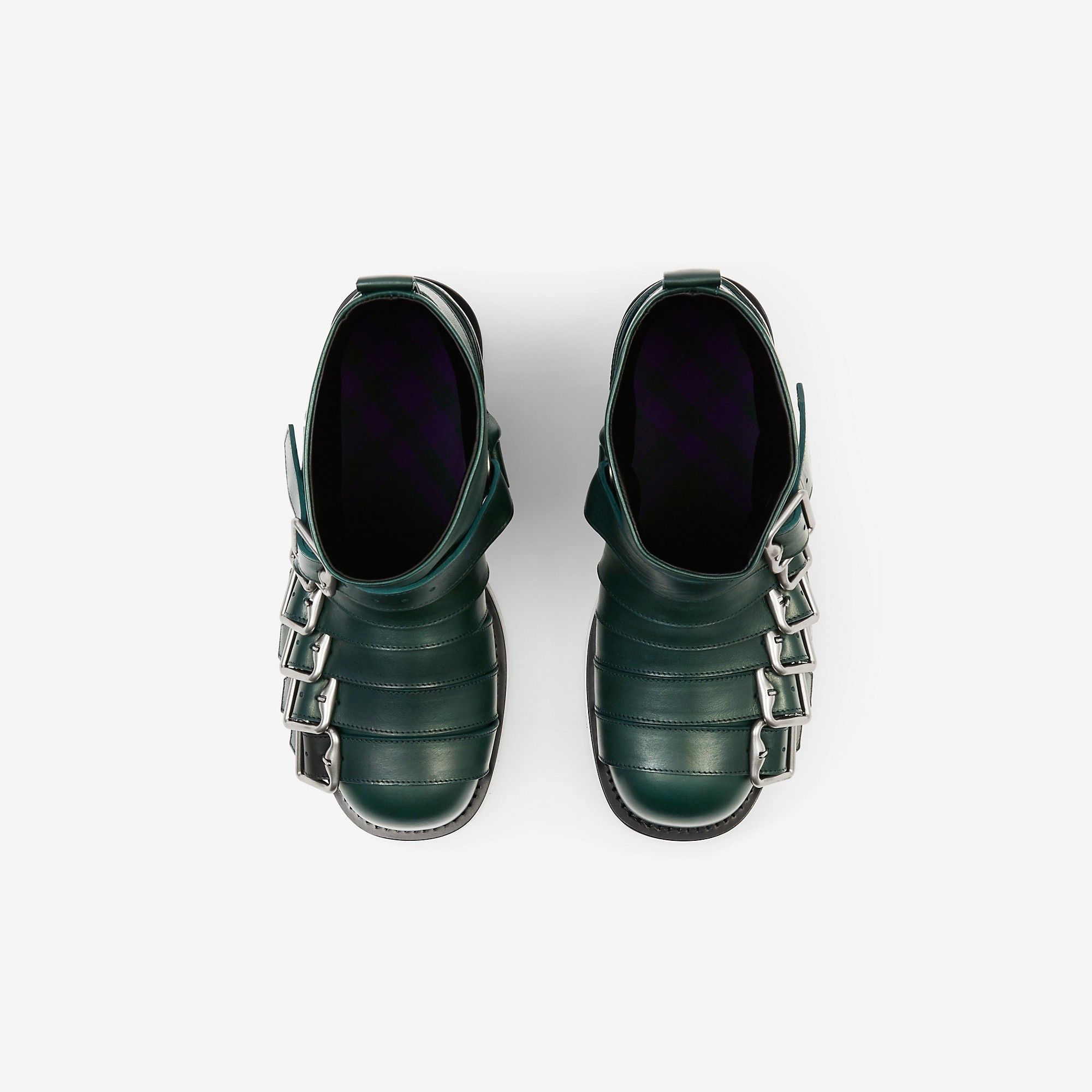 Burberry o1w1db10125 Leather Strap Boots in Green Size US 6.5 / EU 39-40 - 4 Thumbnail
