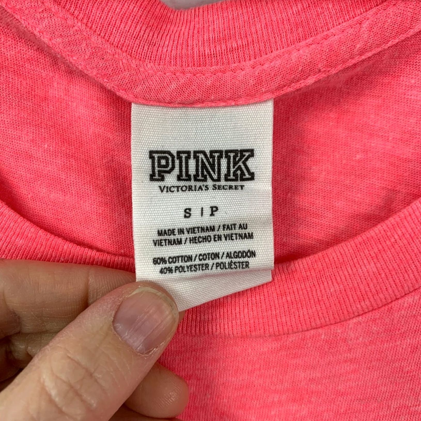 Vintage VINTAGE Y2K PINK Victoria's Secret Sequin Logo Tank Top Shirt Womens S Neon Pink Size S / US 4 / IT 40 - 6 Thumbnail