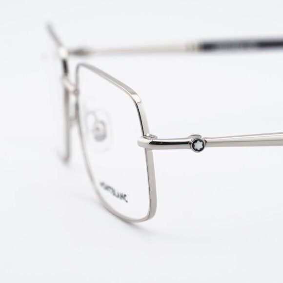 Montblanc Montblanc MB0072O 002 Eyeglasses Silver/Black 55mm Rectangle Size ONE SIZE - 2 Thumbnail