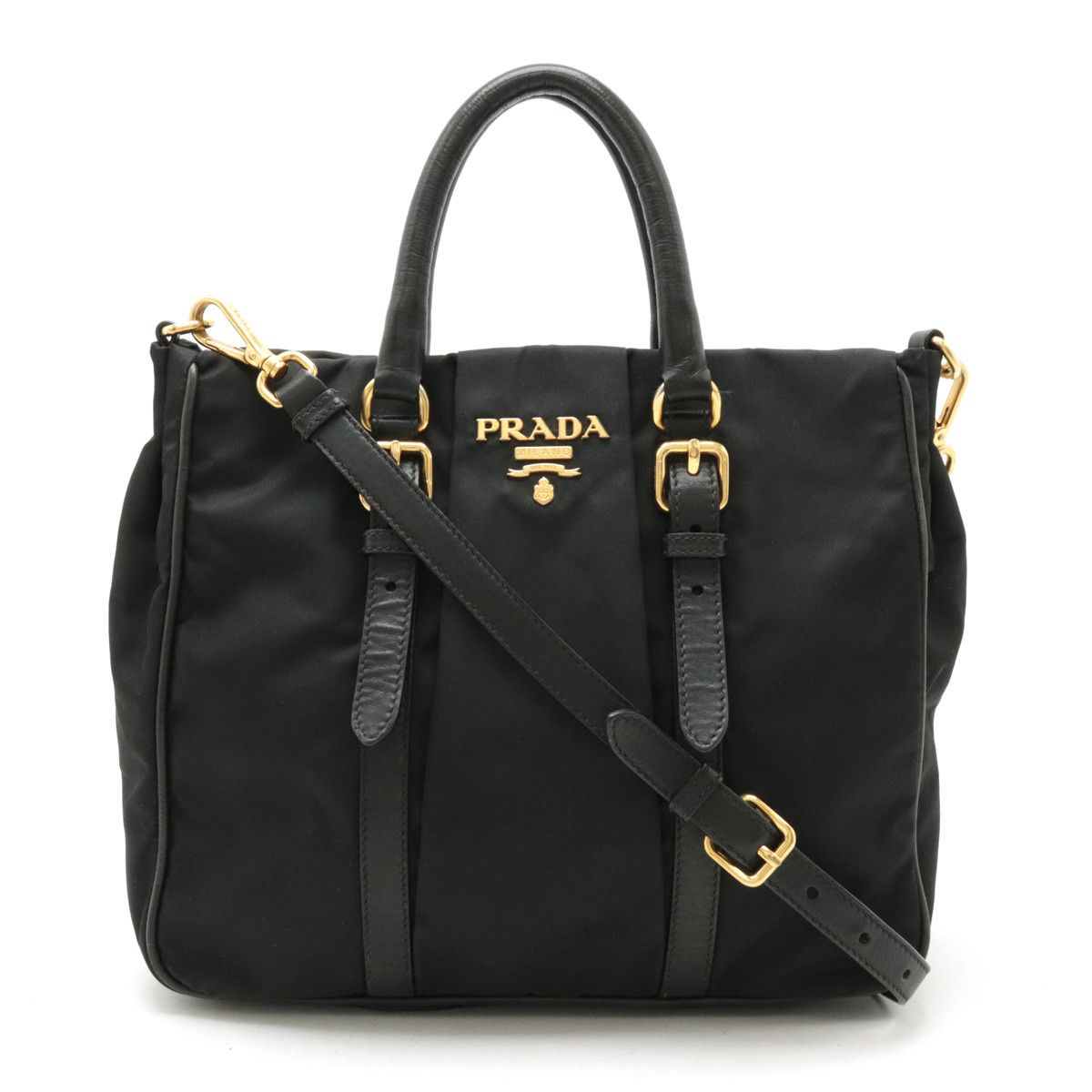 Prada Prada Prada Nylon/Leather Mini Tote 2WAY Shoulder Bag Canvas Handbag in Very Good Condition Size ONE SIZE - 1 Thumbnail
