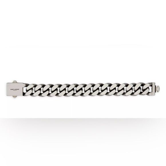 SAINT LAURENT Silver-Tone Chain Bracelet