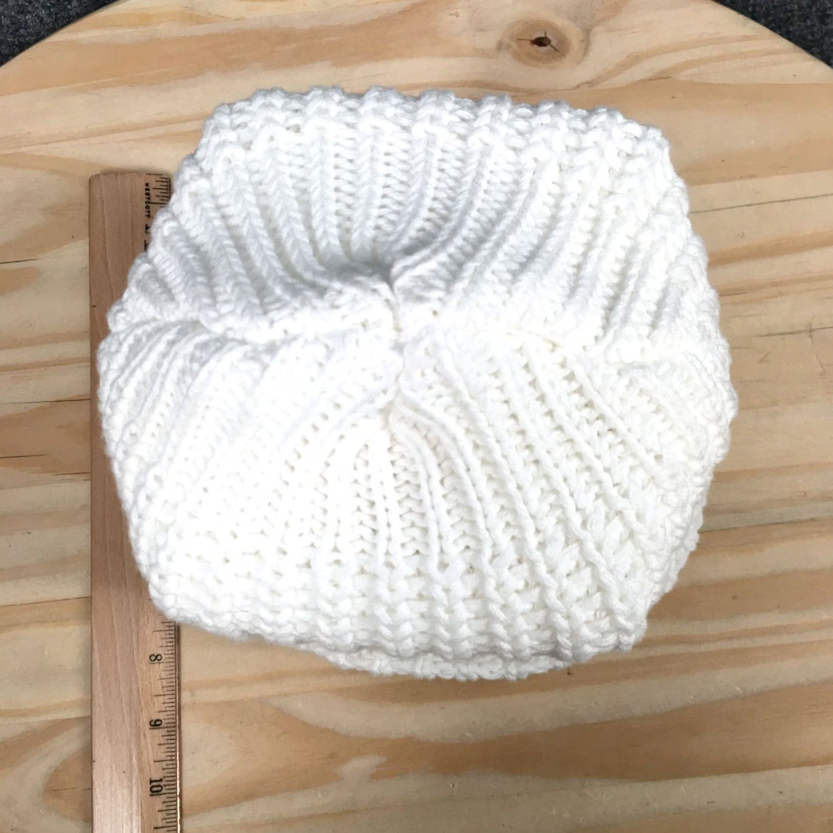 Vintage Love Your Melon Winter Beanie Hat Unisex One Size Knitted Cotton White Size ONE SIZE - 4 Thumbnail