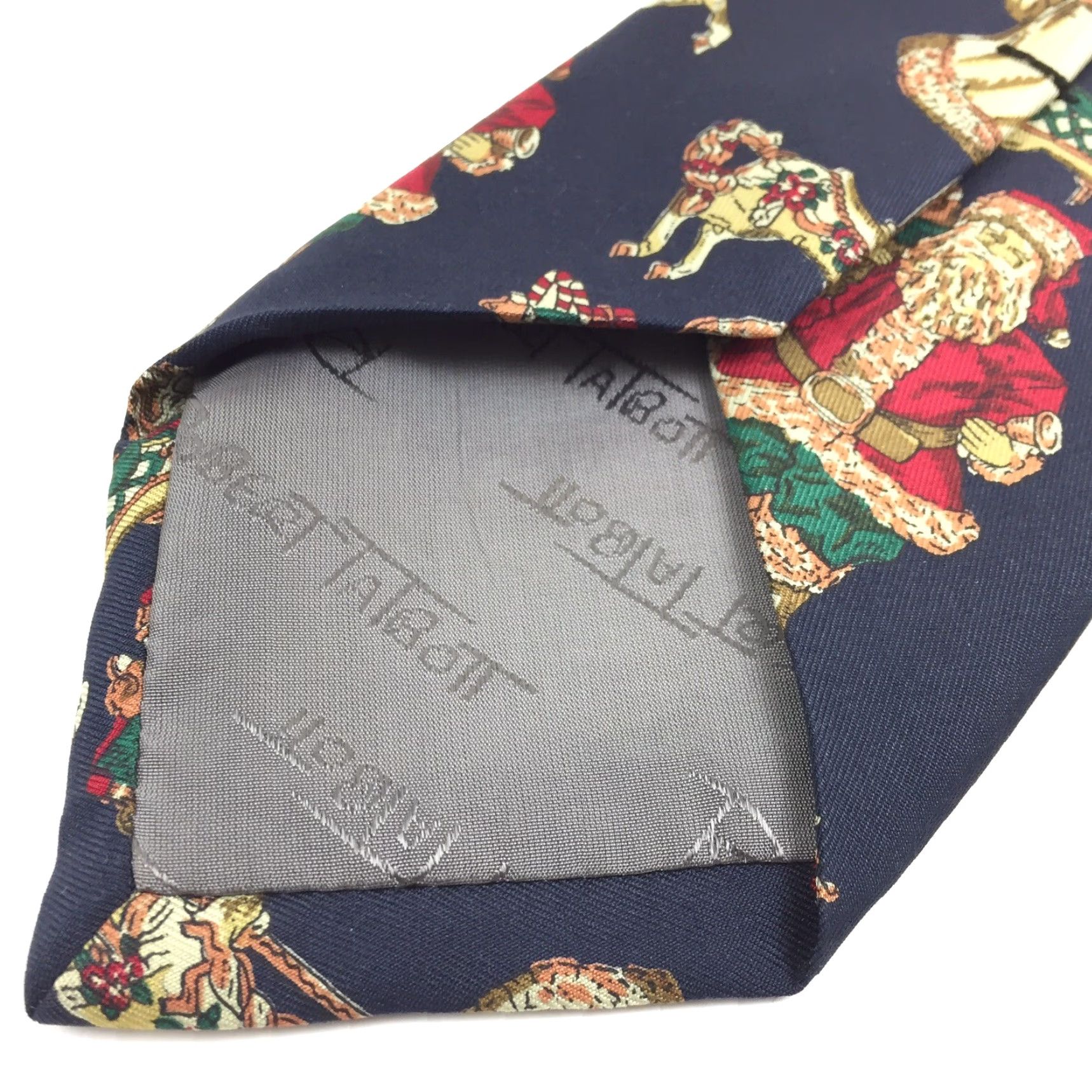 Robert Talbott VINTAGE Robert Talbott Necktie Hand Sewn 100% Silk Blue Santa Claus Tie Men 57" 3.25" Santa Claus Novelty Pattern Size ONE SIZE - 5 Thumbnail