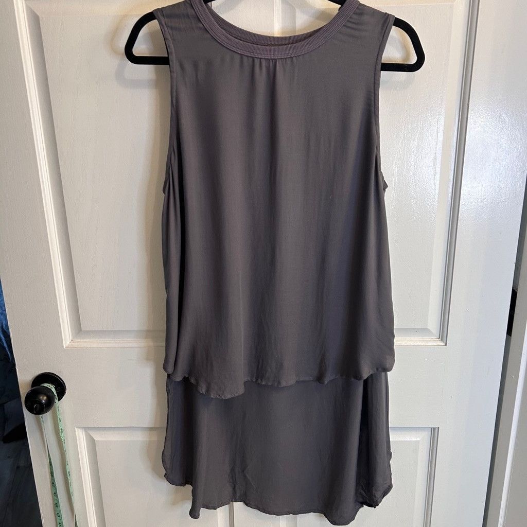 Anthropologie Women's Cloth & Stone Tank Top, Size M, Gray hi/low Size M / US 6-8 / IT 42-44 - 2 Thumbnail