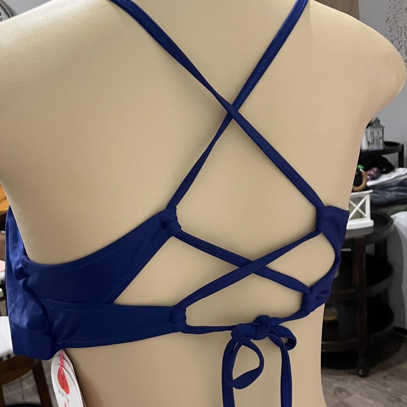 Other NWT Profile By Gottex Navy Flounce Bikini Set Size ONE SIZE - 5 Thumbnail