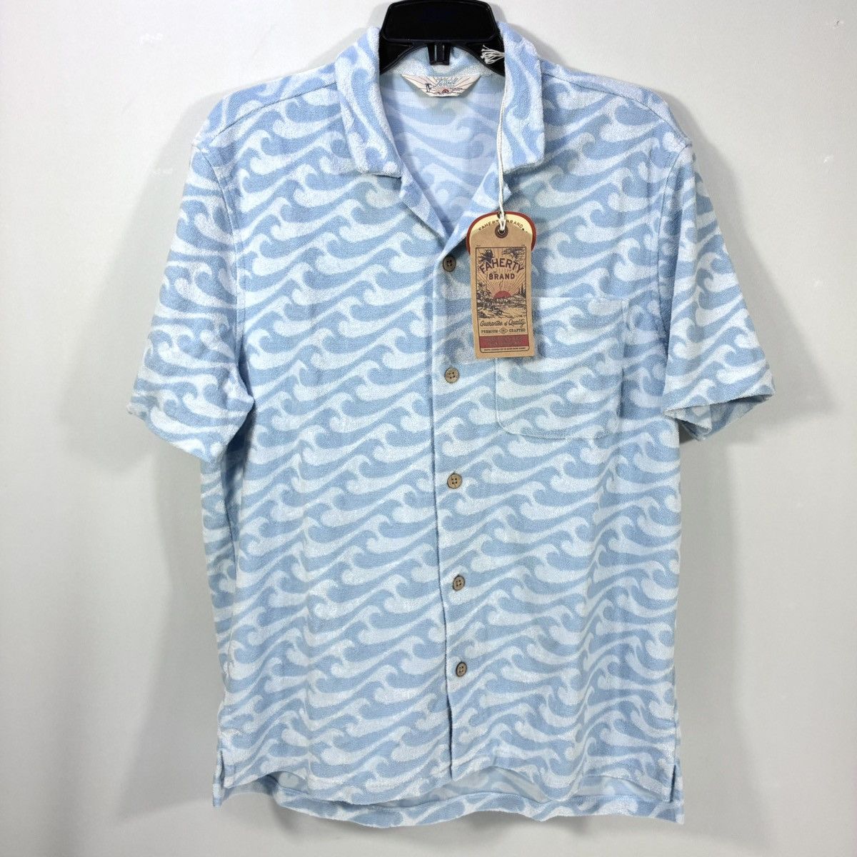 Faherty Faherty Cabana Towel Terry Surf Shirt Endless Peaks Blue M Size US M / EU 48-50 / 2 - 1 Thumbnail